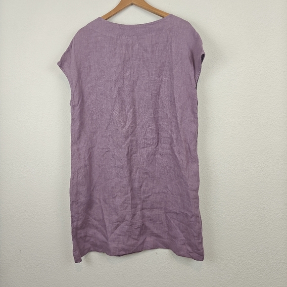 Bryn Walker 100% Linen Tunic Shift Mini Dress Lilac Size 2XS Women's - Picture 8 of 11
